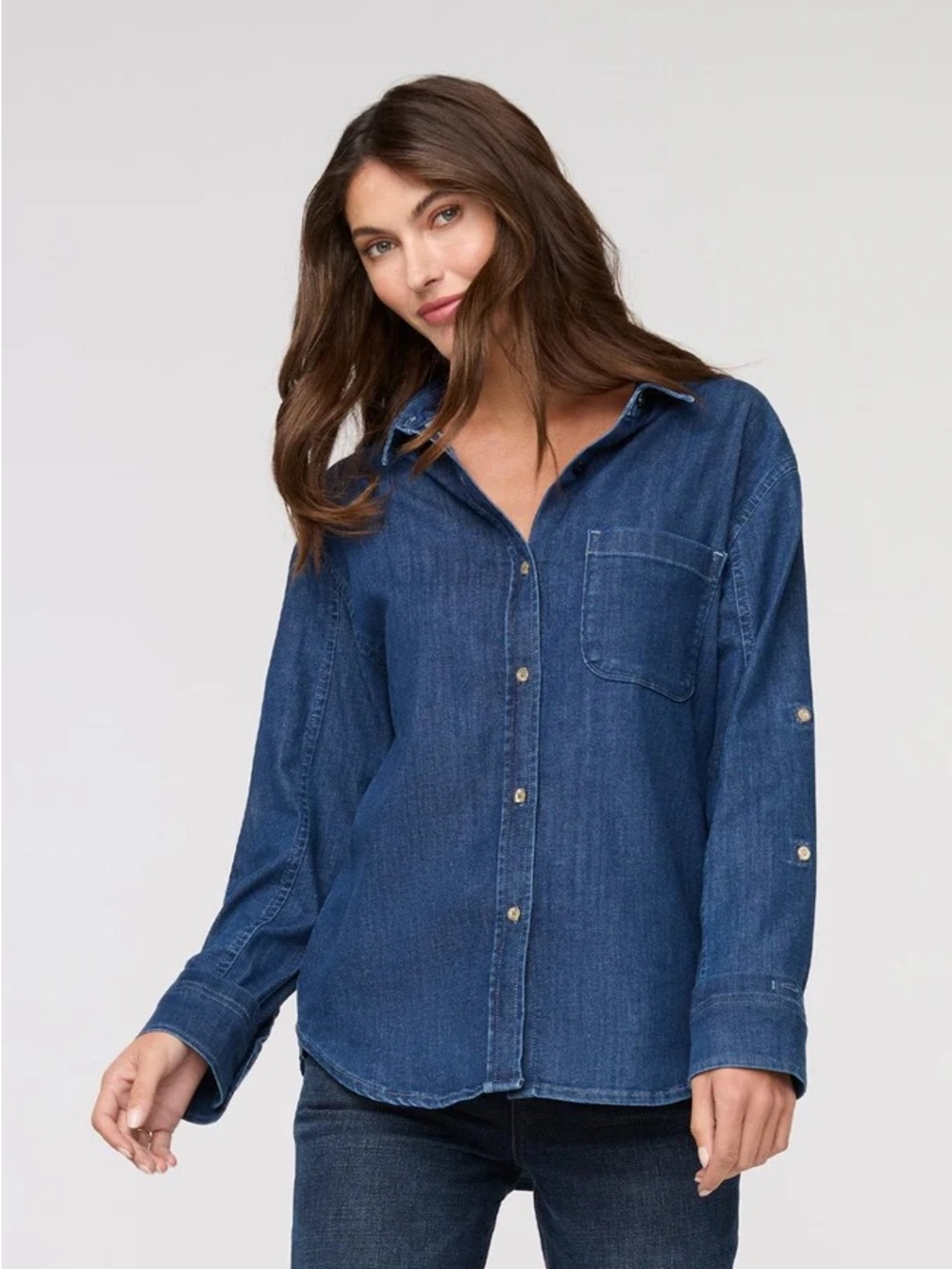 Duer performance denim lite relaxed button down